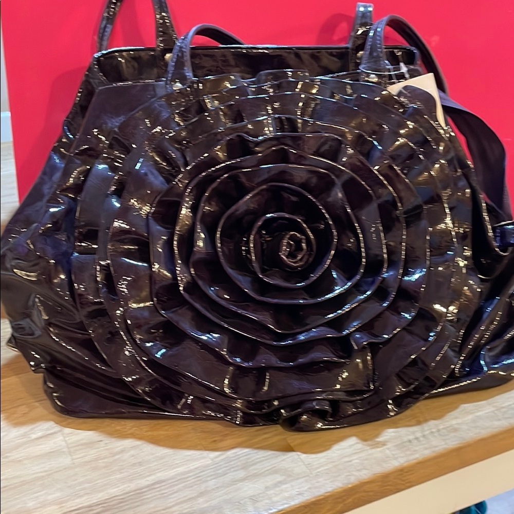 Purple Spiral Rose Shoulder Bag